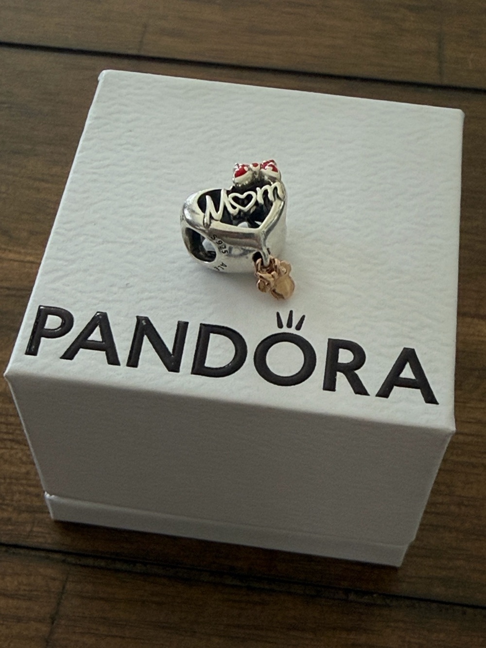 Pandora Authentic MOM Charm LOVE Dangle Imprint S925 ALE Collectors Jewelry